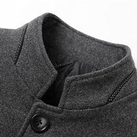Wool Blend Overcoat Men's Slim Fit Black – Office, Casual