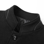 Wool Blend Overcoat Men's Slim Fit Black – Office, Casual