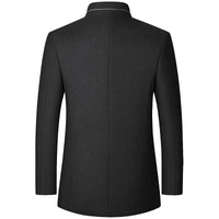 Wool Blend Overcoat Men's Slim Fit Black – Office, Casual