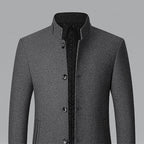 Wool Blend Overcoat Men's Slim Fit Black – Office, Casual