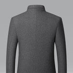 Wool Blend Overcoat Men's Slim Fit Black – Office, Casual