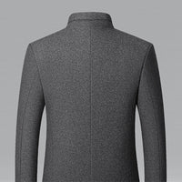 Wool Blend Overcoat Men's Slim Fit Black – Office, Casual
