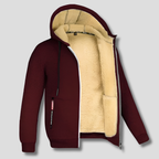 Men's Zip-Up Hooded Jacket Sherpa Lined Fleece – Casual, Outdoor