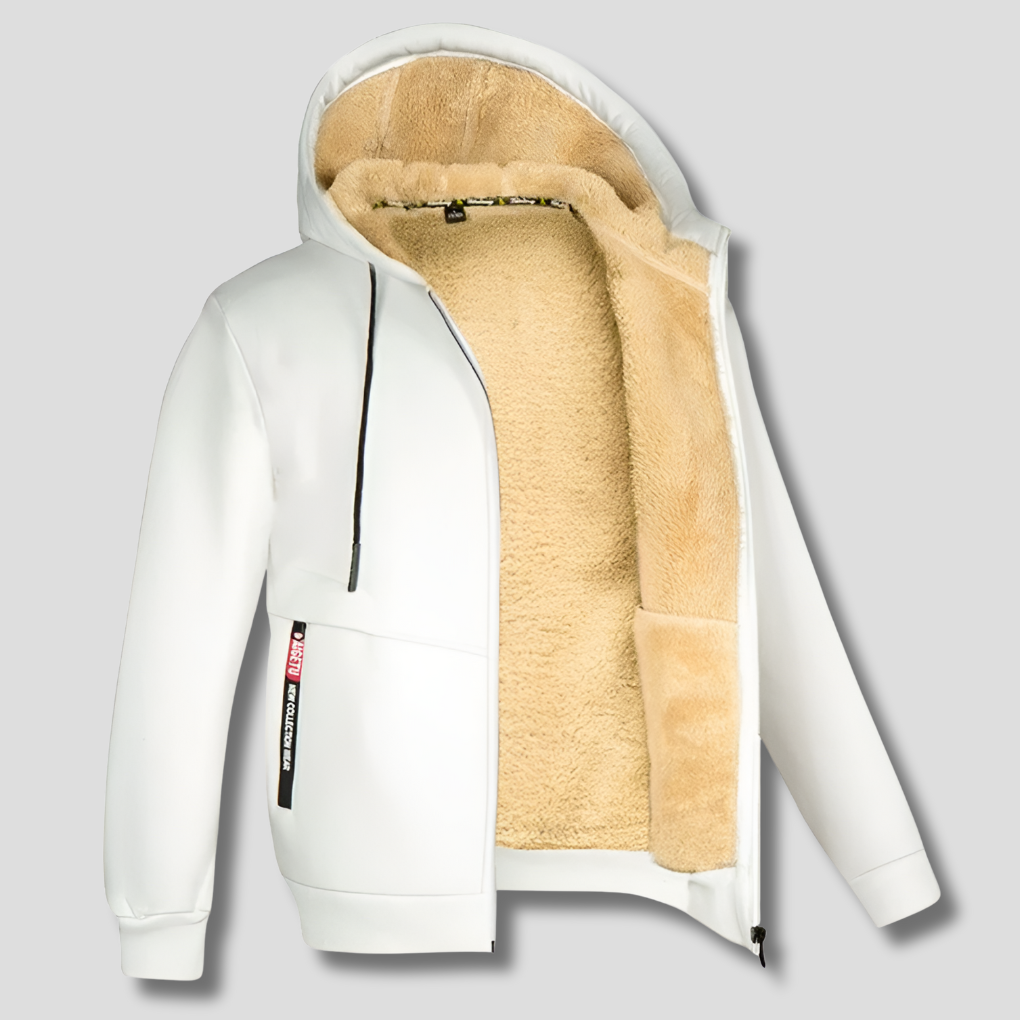 Men's Zip-Up Hooded Jacket Sherpa Lined Fleece – Casual, Outdoor