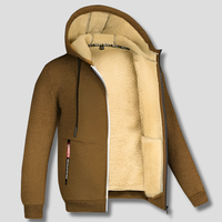 Men's Zip-Up Hooded Jacket Sherpa Lined Fleece – Casual, Outdoor