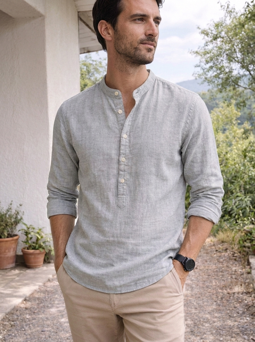 Linen Collared Men's Shirt UK – Smart Casual & Holiday & Resort Wear
