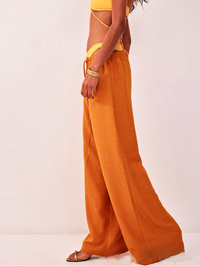 Linen Drawstring Trousers for Women - Lightweight Casual Pants for Everyday Wear