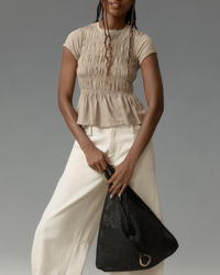 Ruffle Sleeve Top in Lightweight Fabric for Casual Wear
