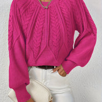 Women's Cropped Jumper with Cable-Knit Design and Ribbed Crew Neck – Casual, Everyday Wear