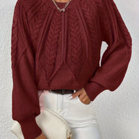Women's Cropped Jumper with Cable-Knit Design and Ribbed Crew Neck – Casual, Everyday Wear