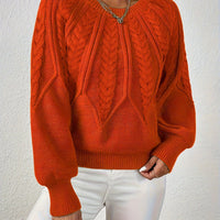 Women's Cropped Jumper with Cable-Knit Design and Ribbed Crew Neck – Casual, Everyday Wear