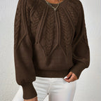 Women's Cropped Jumper with Cable-Knit Design and Ribbed Crew Neck – Casual, Everyday Wear