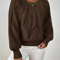 Women's Cropped Jumper with Cable-Knit Design and Ribbed Crew Neck – Casual, Everyday Wear
