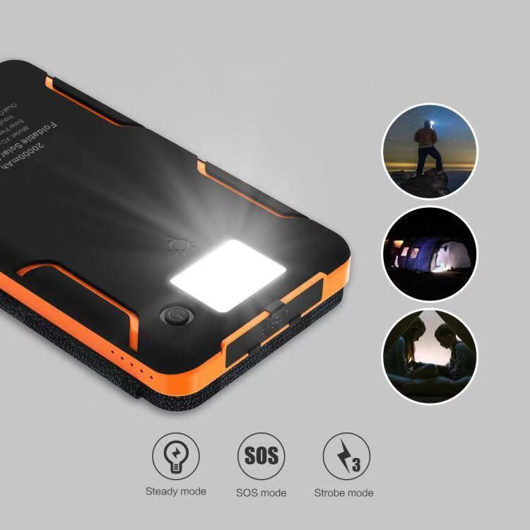 Solar Power Bank 4 Panels 3 USB Outputs – Camping, Travel