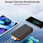 Solar Power Bank 4 Panels 3 USB Outputs – Camping, Travel