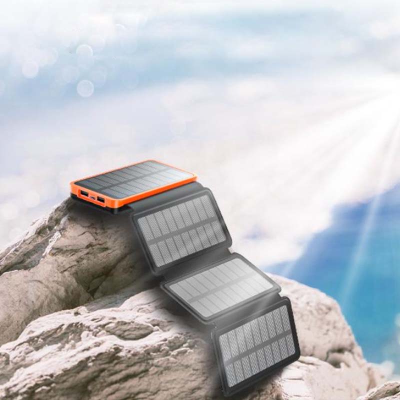 Solar Power Bank 4 Panels 3 USB Outputs – Camping, Travel
